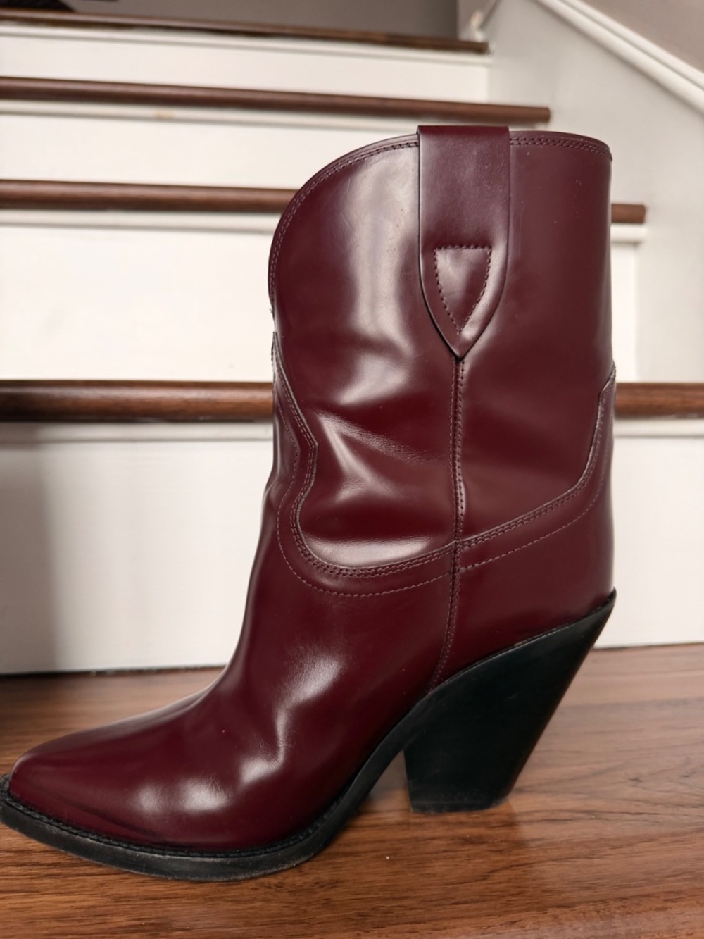 Isabel Marant Leyane Western Boot Burgundy US 10- EU 40 - Picture 3 of 15